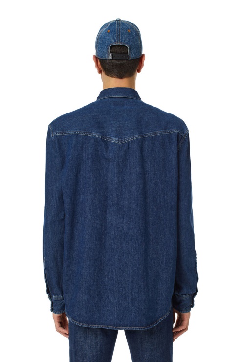 Chemise Western D-ocean Bleu Foncé Diesel