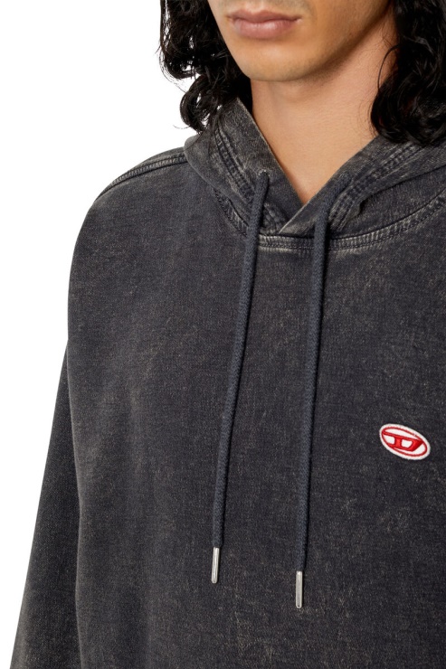 Diesel D-um-rib Track Denim Sweat à Capuche Noir/gris Foncé