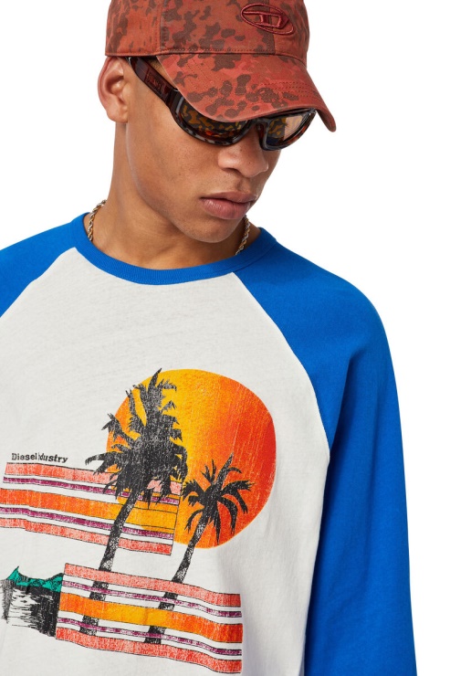 T-bicolore Diesel Bleu/blanc