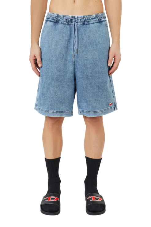 D-boxy Track Short En Jean Diesel En Bleu Clair