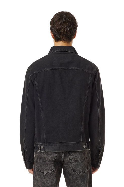 D-barcy Trucker Jacket Diesel En Noir/gris Foncé