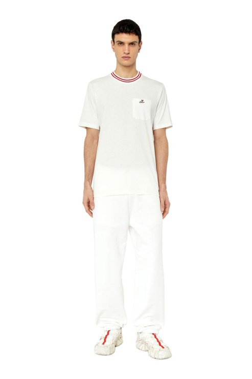 Diesel T-just-pocket-crow Blanc