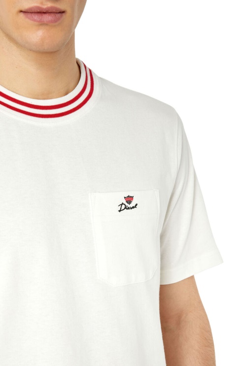 Diesel Blanc T-just-pocket-crow