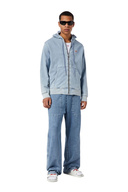 D-gir Track Denim Sweat à Capuche Diesel Bleu Clair