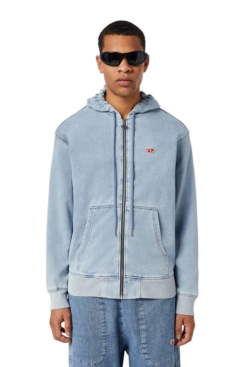 D-gir Track Denim Sweat à Capuche Diesel Bleu Clair