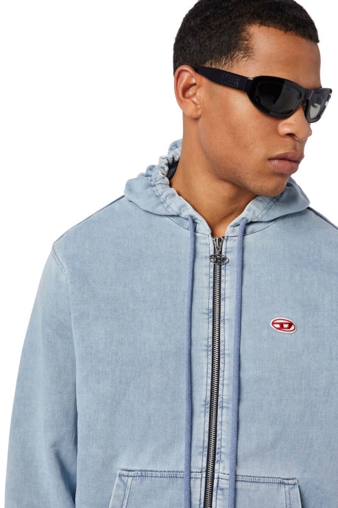 D-gir Track Denim Sweat à Capuche Diesel Bleu Clair