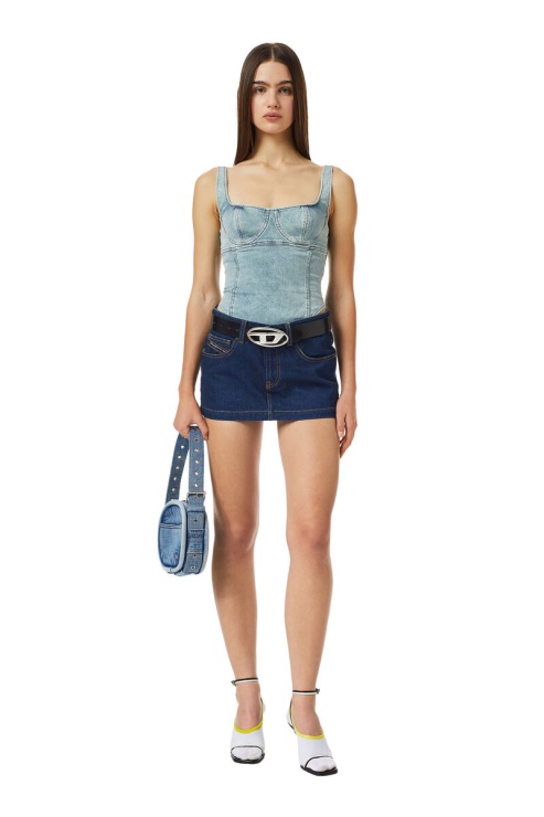 Diesel De-ron Mini Jupe Bleu Foncé