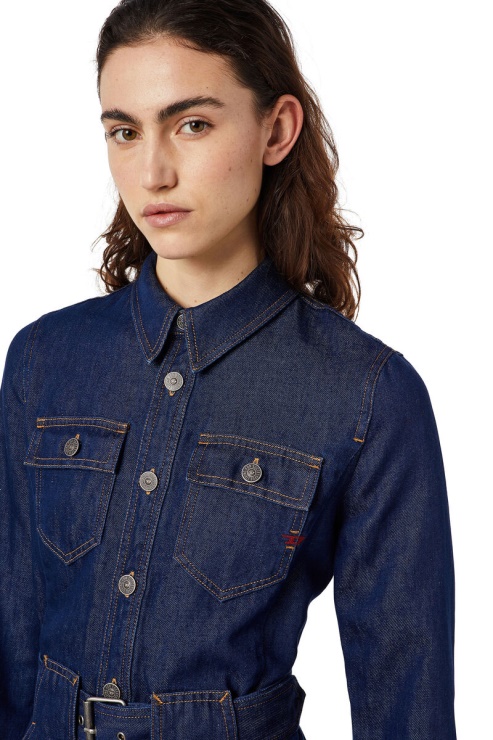 Mini-robe Ceinturée De-minty Diesel Bleu Foncé