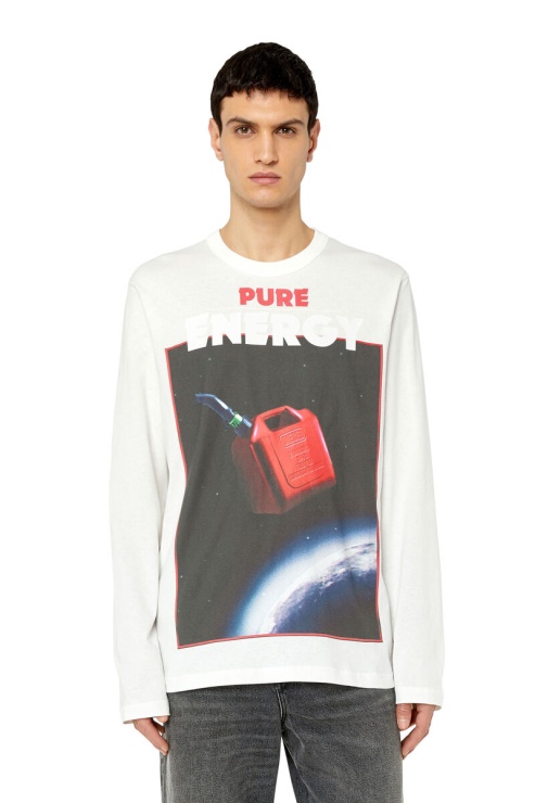 Diesel Blanc T-grue-ls-g4