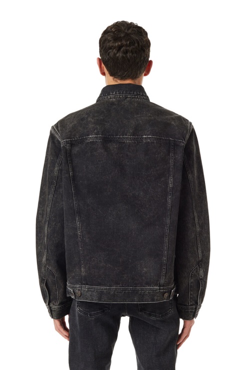 D-riley Trucker Jacket Diesel Noir/gris Foncé