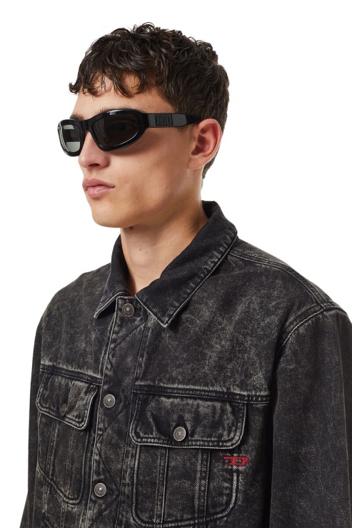 D-riley Trucker Jacket Diesel Noir/gris Foncé