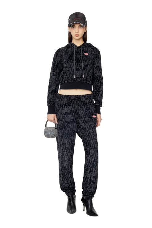 Sweat à Capuche Diesel D-angy Track En Denim Noir