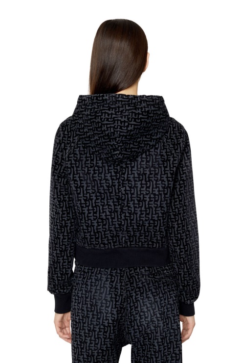 Sweat à Capuche Diesel D-angy Track En Denim Noir