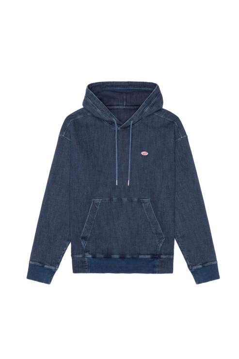 Diesel D-um-rib Track Denim Sweat à Capuche Bleu Foncé
