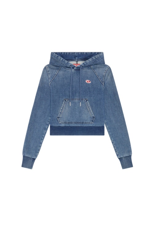 D-angy Track Denim Sweat à Capuche Bleu Diesel