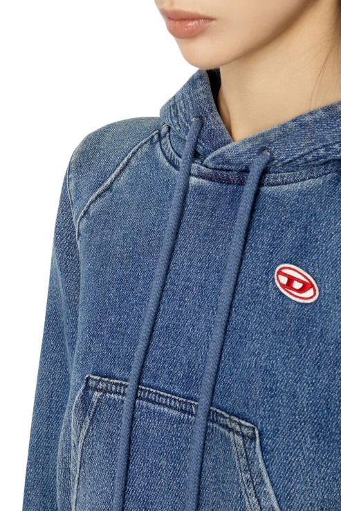 D-angy Track Denim Sweat à Capuche Bleu Diesel