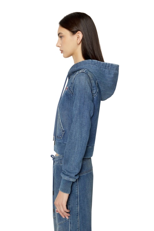 D-angy Track Denim Sweat à Capuche Bleu Diesel