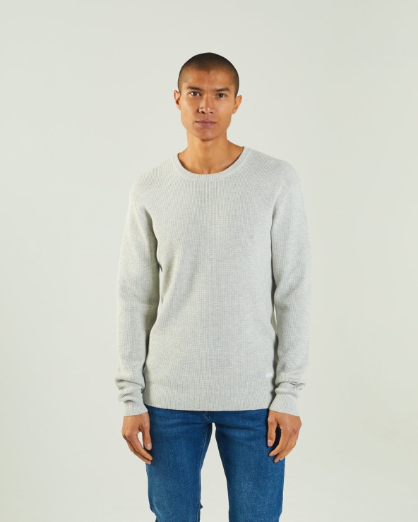 Pull Diesel Waldon Gris Clair Blizzard Chiné