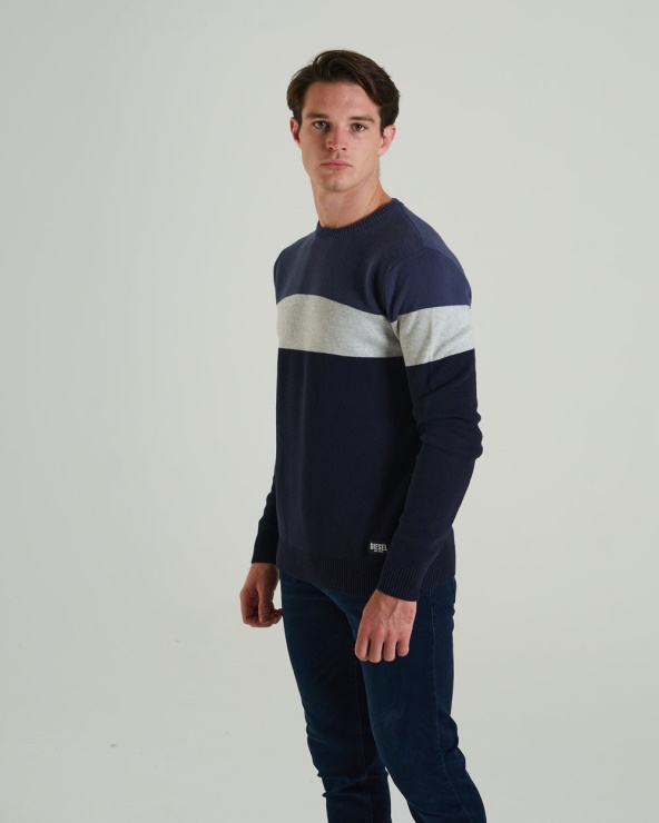 Pull Diesel Tim Acier Bleu Indigo