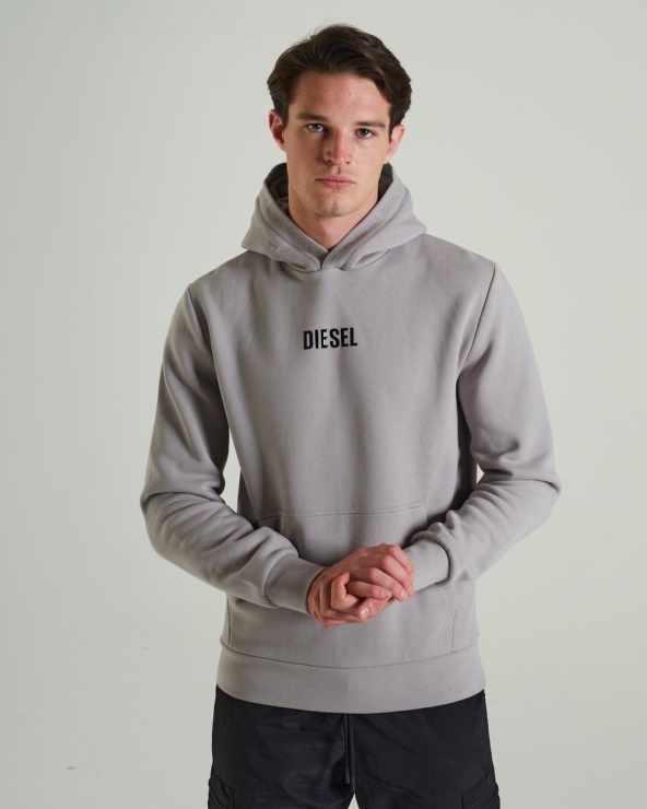 Diesel Lupin Sweat à Capuche Pierre Fossile Gris Clair