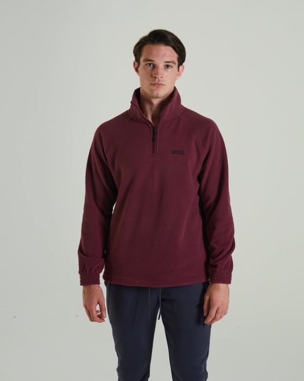 Diesel Trojan Polaire Demi Zip Berry Vin