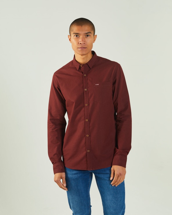 Chemise L/s Diesel Batteur Rouge Vignoble