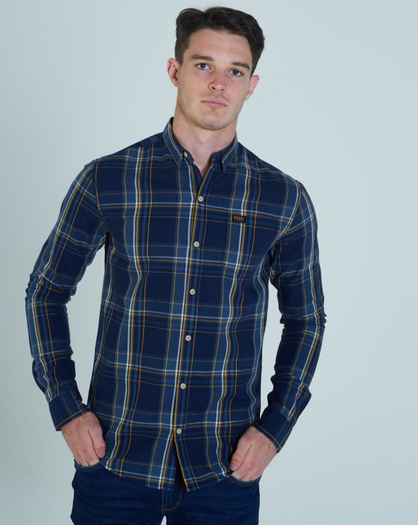 Chemise L/s Diesel Cash Bleu Marine à Carreaux