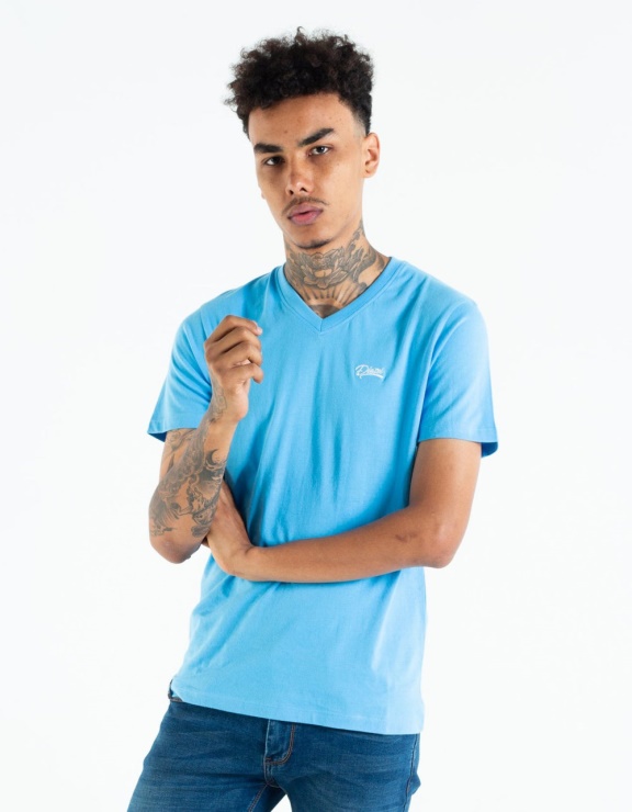 T-shirt Diesel Basic Scott à Col En V Bleu Bonnie