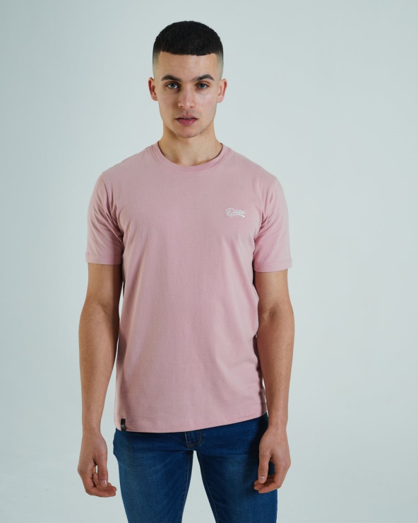 T-shirt Diesel Basic Scott à Col Rond Rose Cerise
