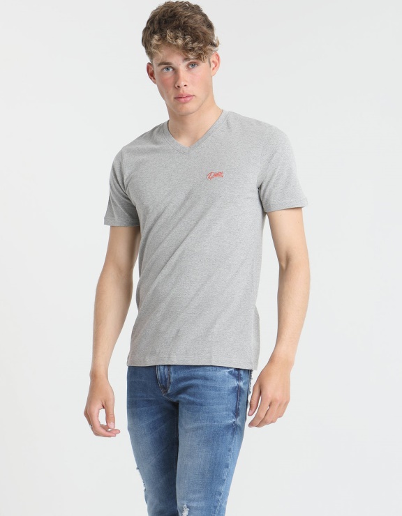 T-shirt Basique Scott Col V Gris Carrière Diesel