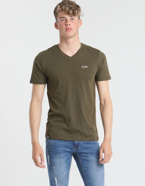 Kaki Diesel Basic Scott V Neck Tee Olive Night
