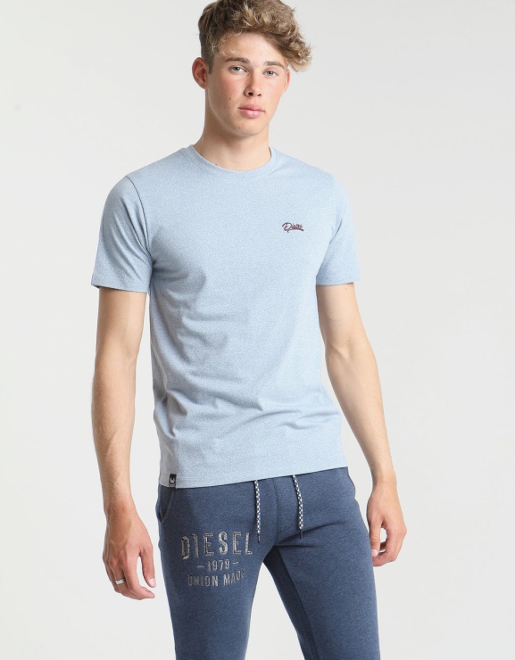 T-shirt Basique à Col Rond Mat Kashmir Blue Diesel