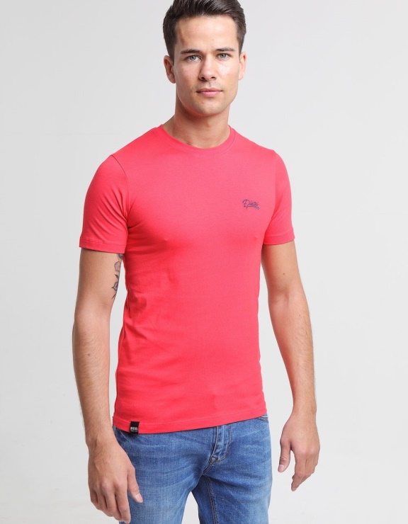 T-shirt à Col Rond Scott Basic Diesel Rouge Poinsettia