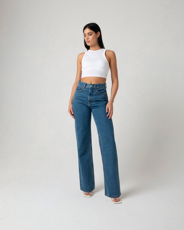 Diesel Cara Jambe Large Bleu Foncé