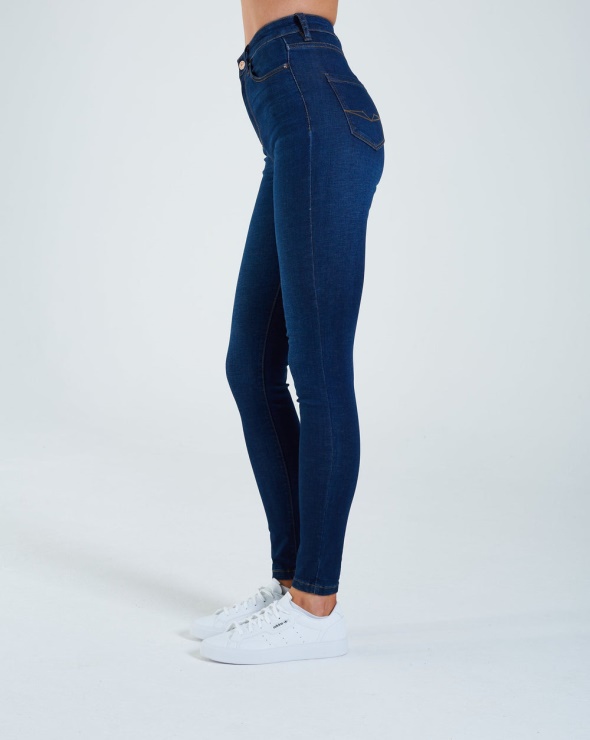 Diesel Juliana Taille Haute Skinny Mi Bleu Moyen