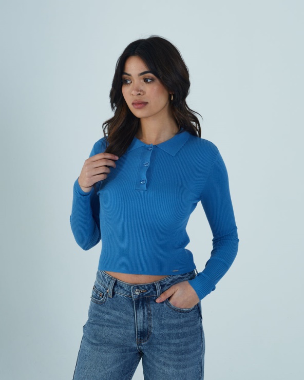 Bleu Diesel Cleo Tricot Bleu Azur
