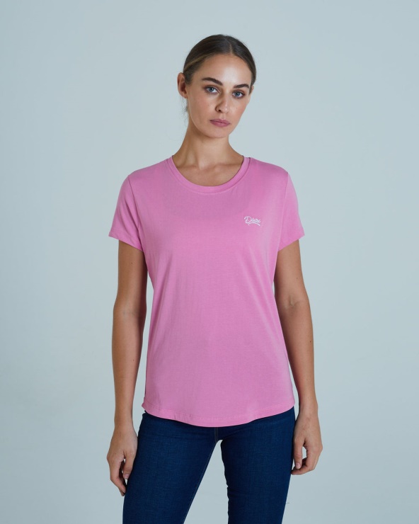 Diesel Cloda Basic Tee Coucher De Soleil Rose