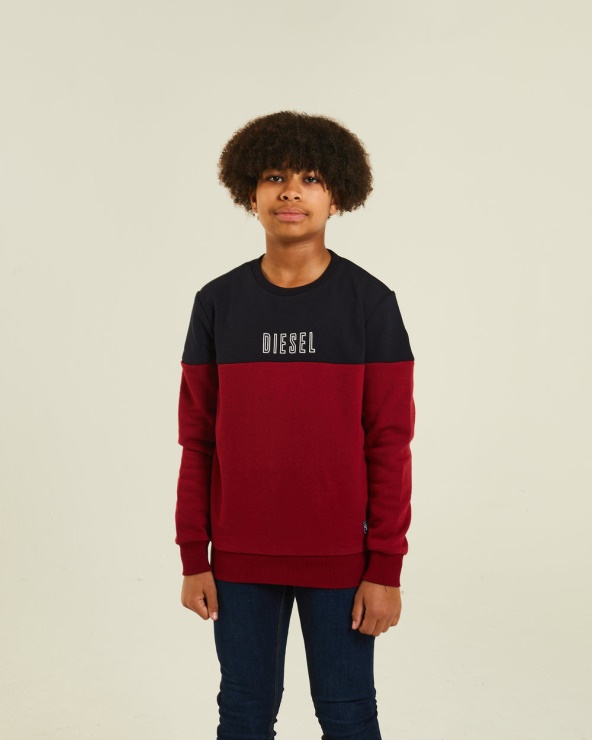 Pull Barney Rouge/bleu Marine Diesel