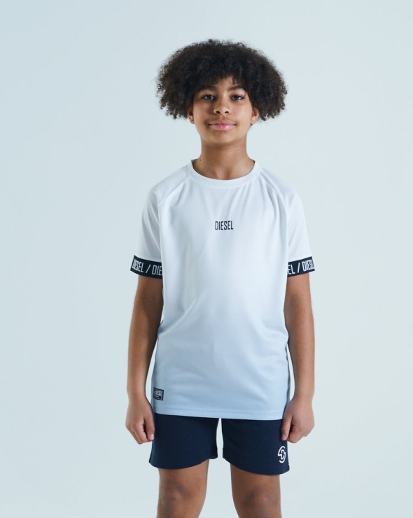 Diesel Jack Dip Dye Tee Blanc/bleu Ciel Marine