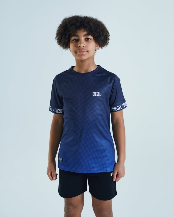 Tee Shirt Orange Diesel Farley Bleu Marine/bleu