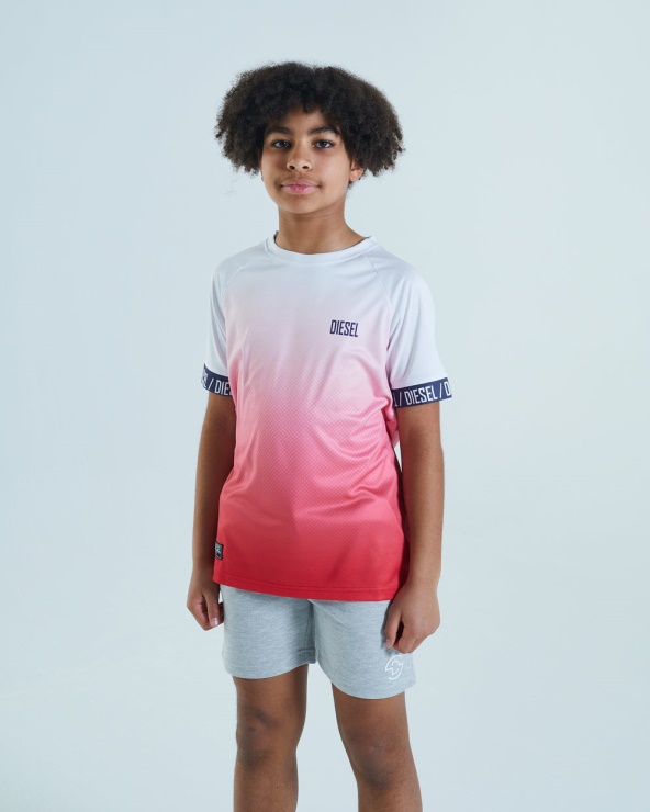 Diesel Farley Tee Blanc/rouge Marine