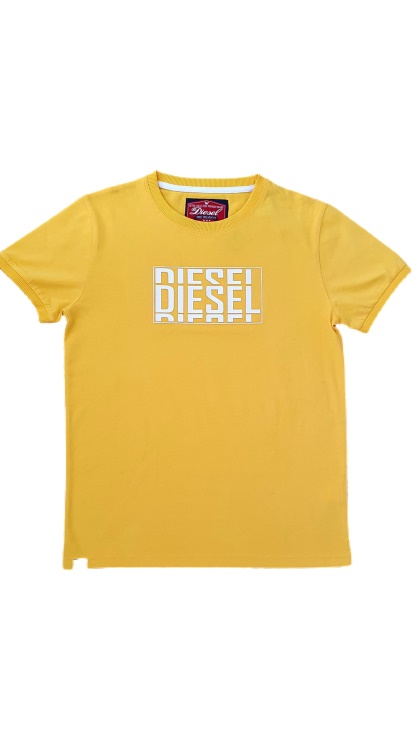 Diesel Eddie Tee Jaune Marine
