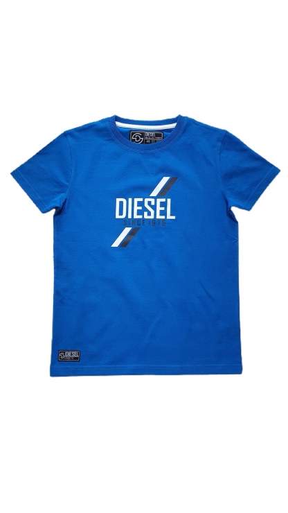 Tee Shirt Court Diesel Blanc Bleu