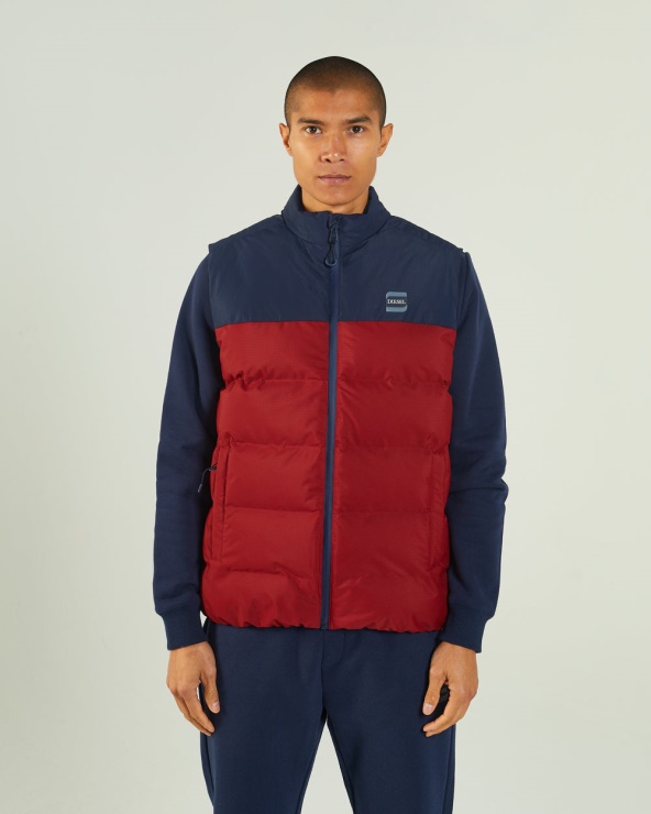 Gilet Gaston Rouge Dahlia Bleu Diesel