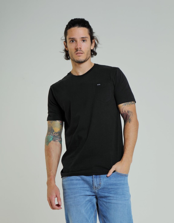 Tee Shirt Brett Pocket Diesel Basic Rouge Noir