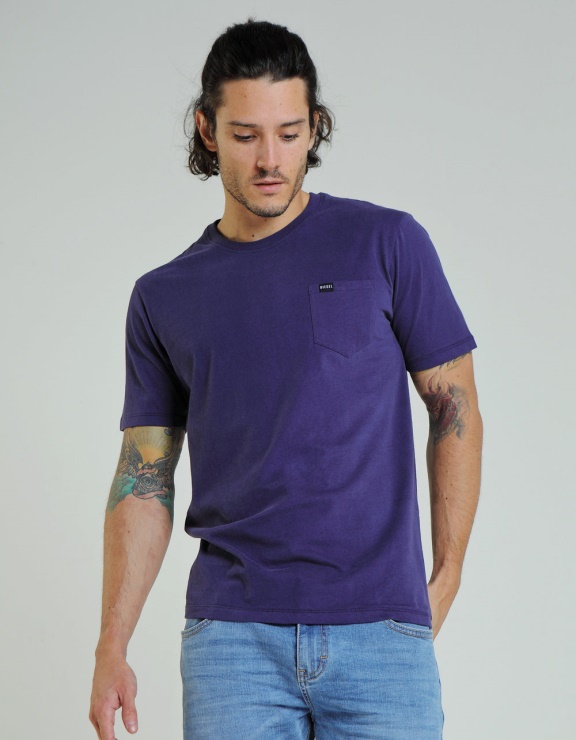 Tee Shirt Basic Brett Pocket Bleu Eclipse Diesel