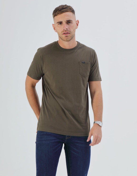 Tee Shirt Basic Brett Pocket Olive Night Diesel Rose