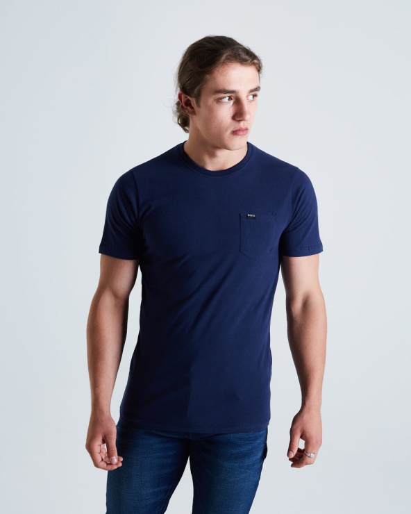 T-shirt Basique Bleu Marine Brett Pocket Diesel Iris Marine