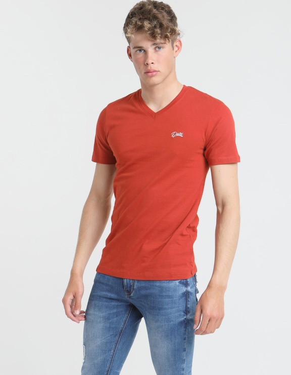 T-shirt Diesel Basic Scott à Col En V Marine Ketchup