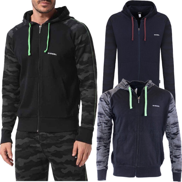 Diesel Brianz Sweat à Capuche Pour Homme Lounge Wear Full Zip Casual Sweats Capuche Sports